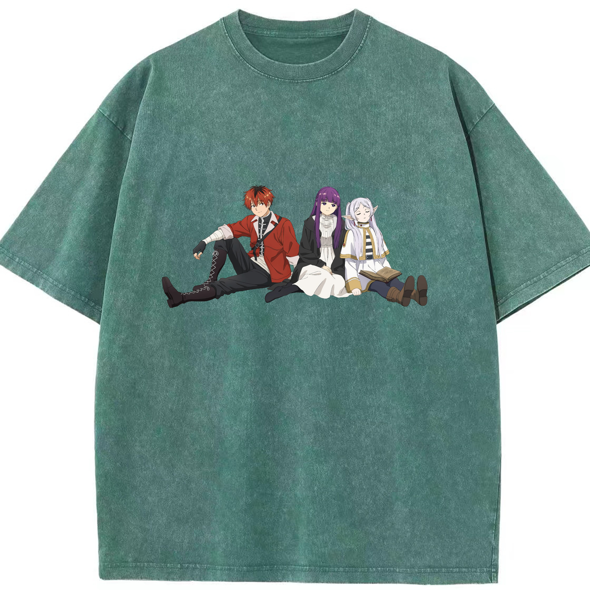 （画像用） 葬送のフリーレン Frieren 綿100% ヴィンテージ風 半袖Tシャツ（フロントプリント）